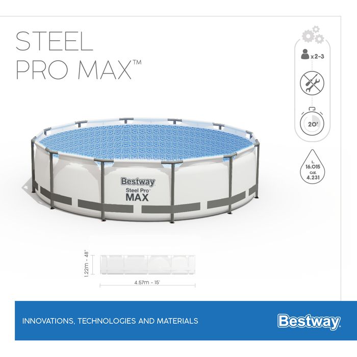 Piscina STEEL PRO MAX circular 457x122cm com depuradora +