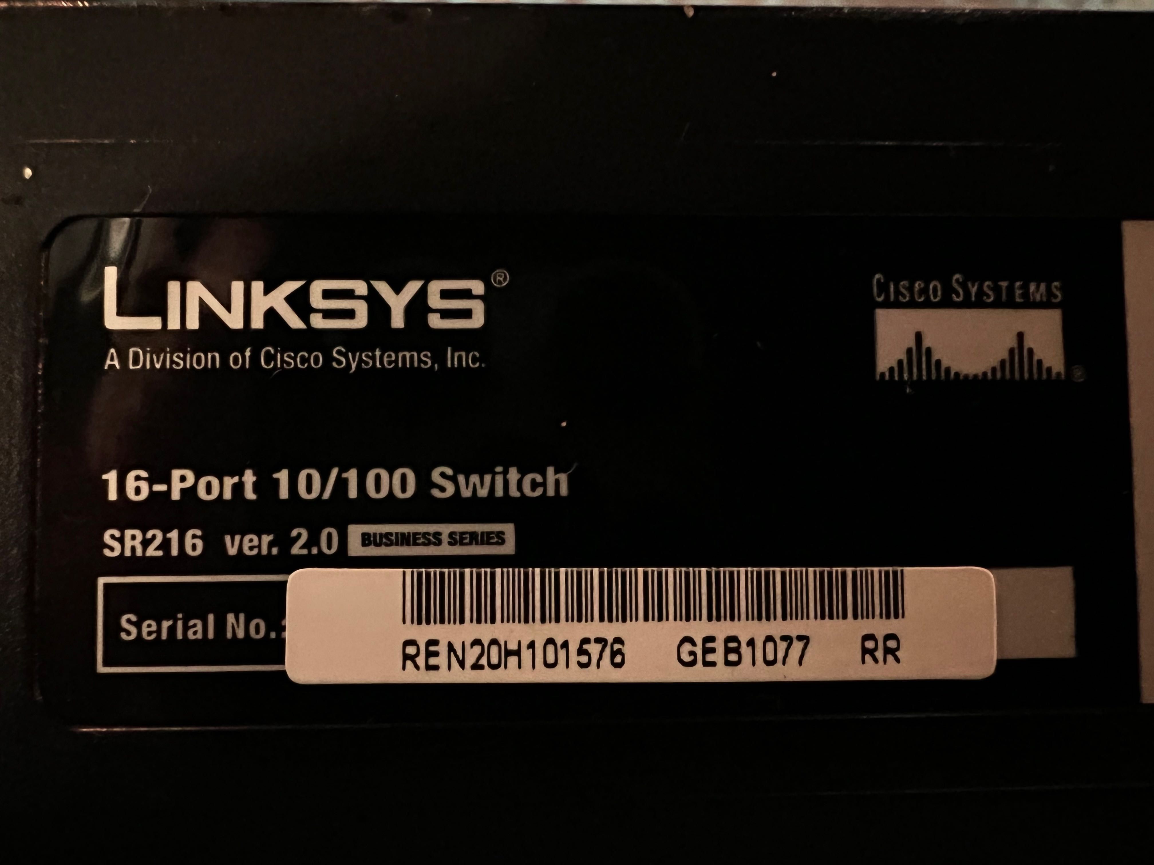 Linksys 16p SR216-EU (16x10/100Mbit)