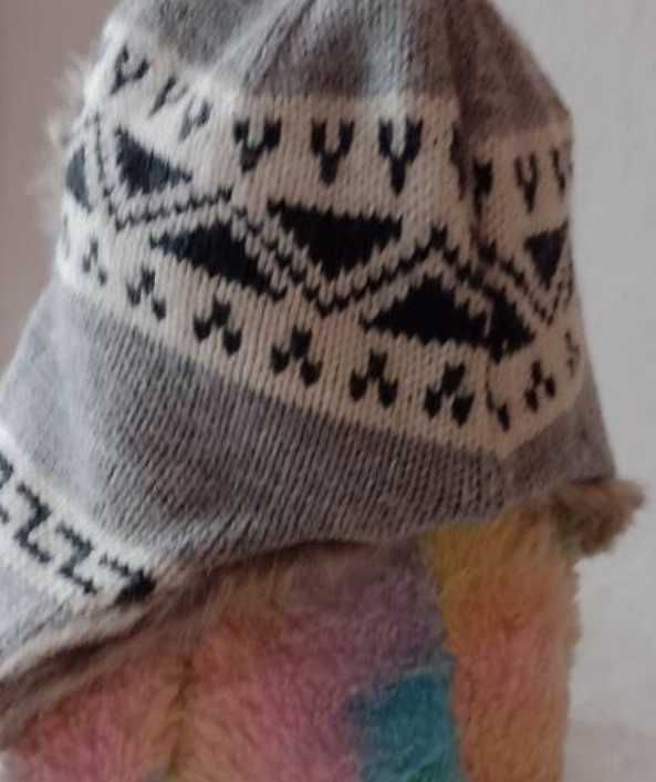 Wełniana czapka Zimowa z futerkiem z Madrytu, futrzana uszatka