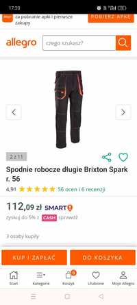 Spodnie robocze długie Brixton Spark r. 53