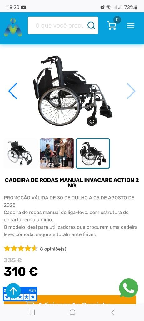 Cadeira de rodas invacare