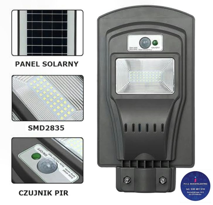 Lampa solarna uliczna LED 120W z czujnikiem ruchu – model TYN-LED