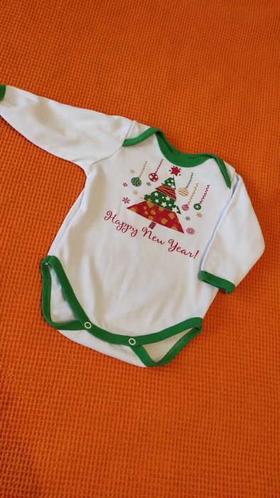 Боді новорічний з довгим рукавом