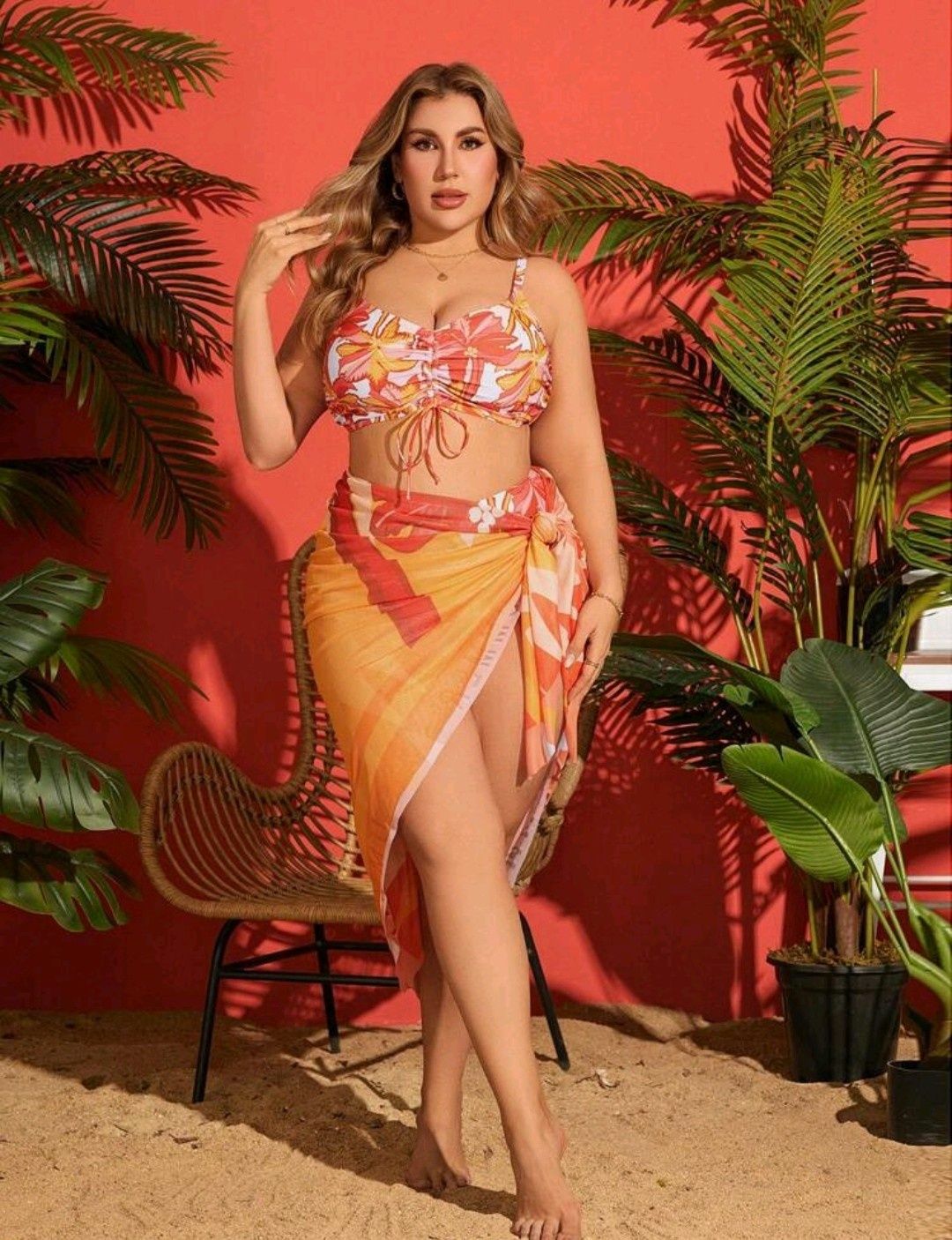 Bikini 3 peças, bikini+saída de praia