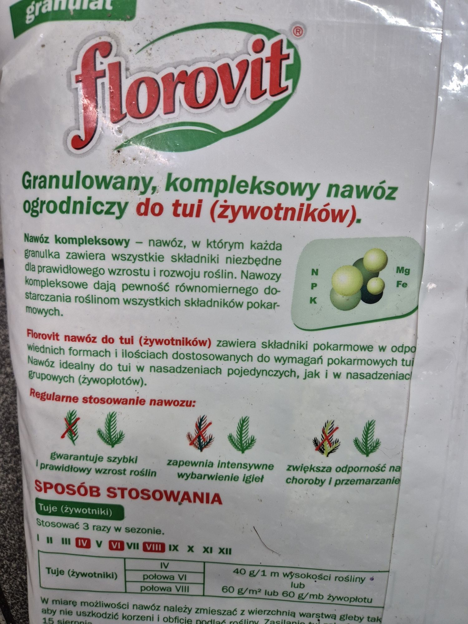 Nawóz do tui żywotników iglaków Florovit 10 kg