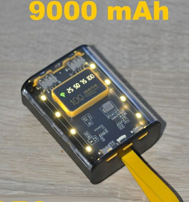 Power bank 9000mAh с фонариком и режимом SOS