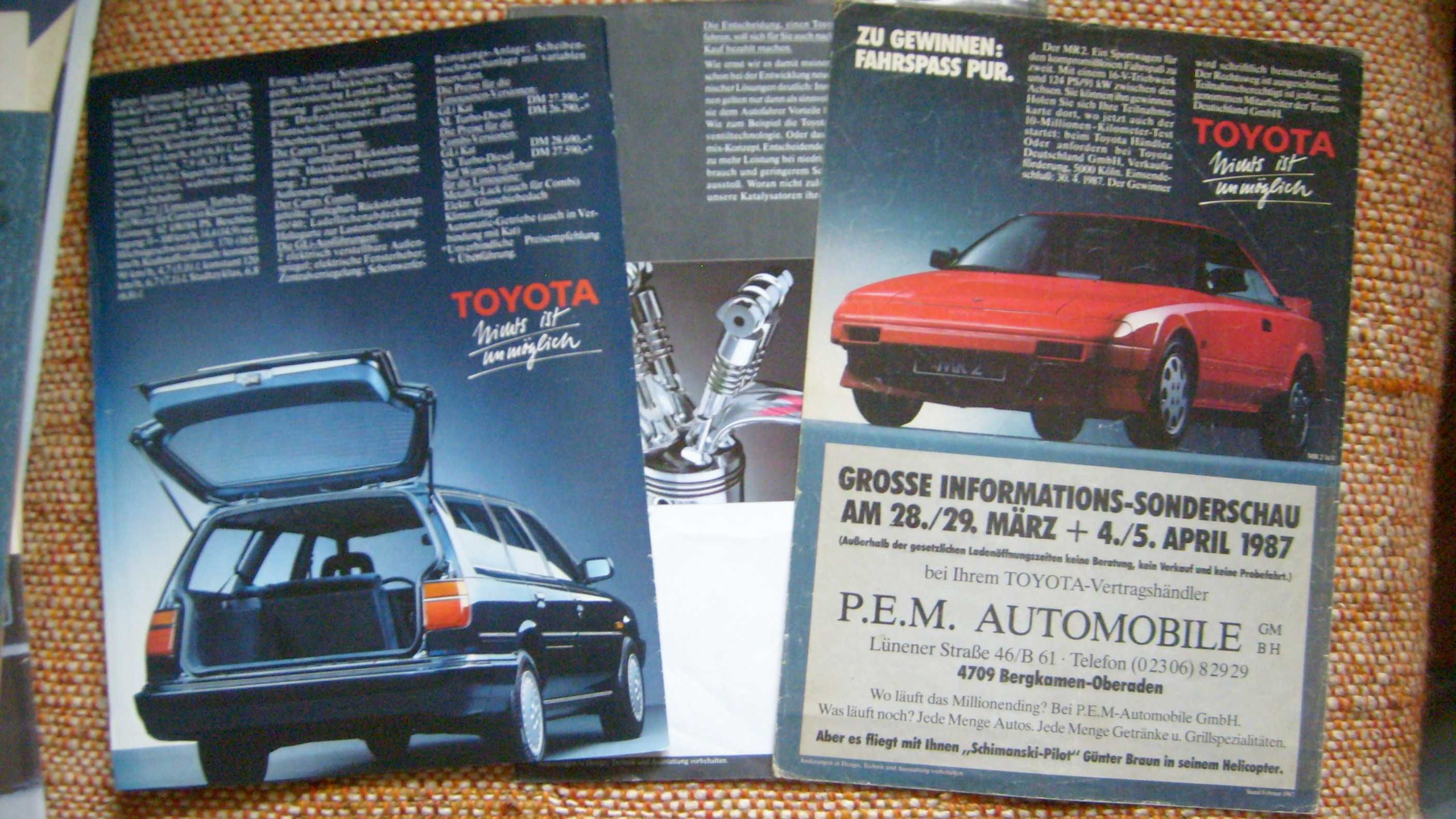 TOYOTA Programm x 3 *1987 - 1988 Camry Supra Celica Corolla...