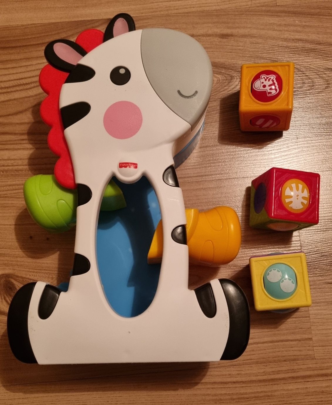 Fisher-Price, Zebra, ruchome klocki, zabawka interaktywna