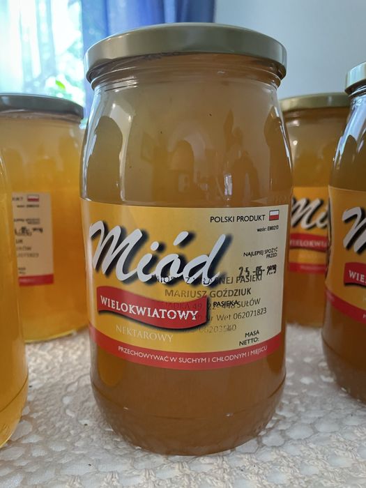 4 słoiki miodu wielokwiatowego