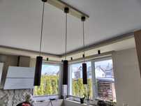 Lampa do kuchni nad wyspę+ 5 opraw natynkowych w brązowym kolorze