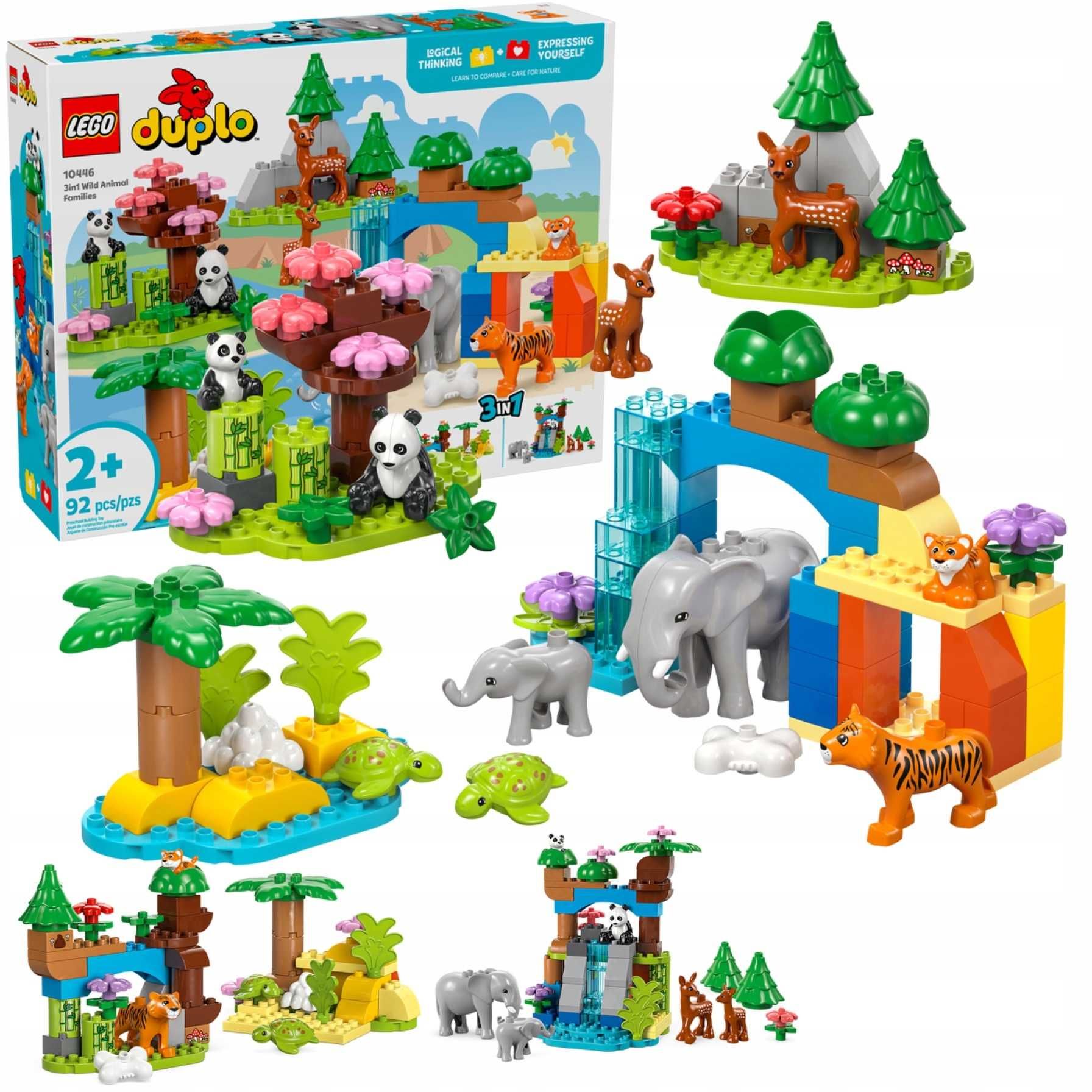 LEGO DUPLO 10446 Rodziny Dzikich Zwierząt 3w1 10 Figurek Klocki *NOWE*