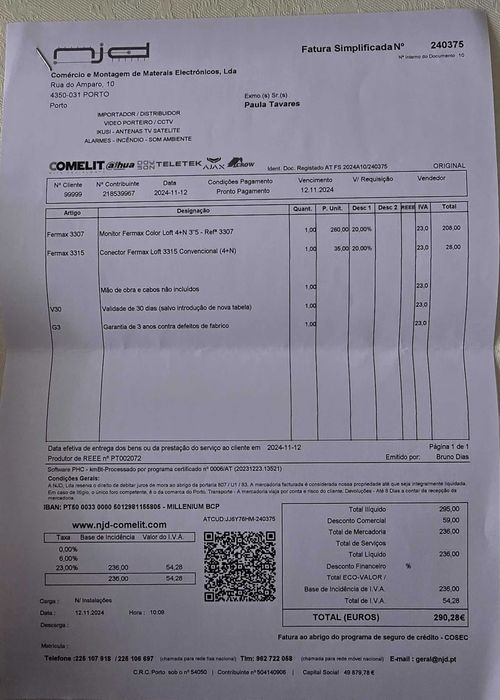 Intercomunicador Fermax Color Ref. 3307