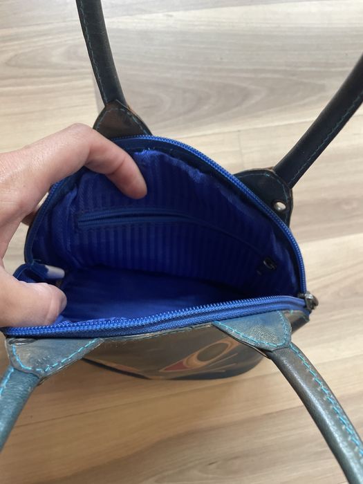 Torba dla dziewczynki - Niebieski Kotek -skóra