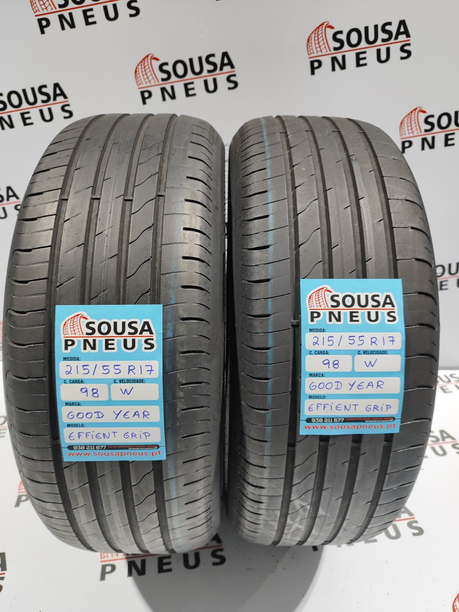 2 pneus semi novos 215-55R17 Good Year - Oferta dos Portes