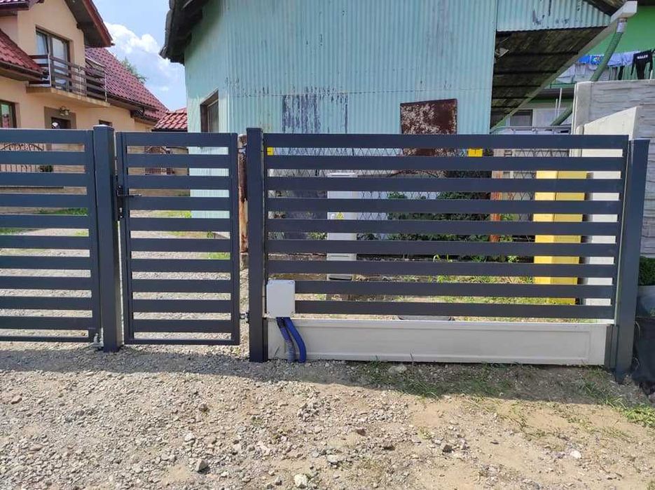 Ogrodzenie nowoczesne frontowe, palisadowe, aluminiowe, stalowe,