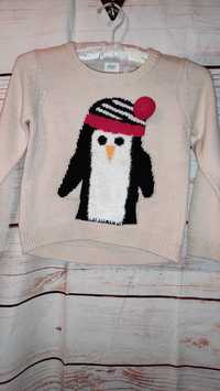 F&F sweterek z pingwinem R. 5-6 / 116