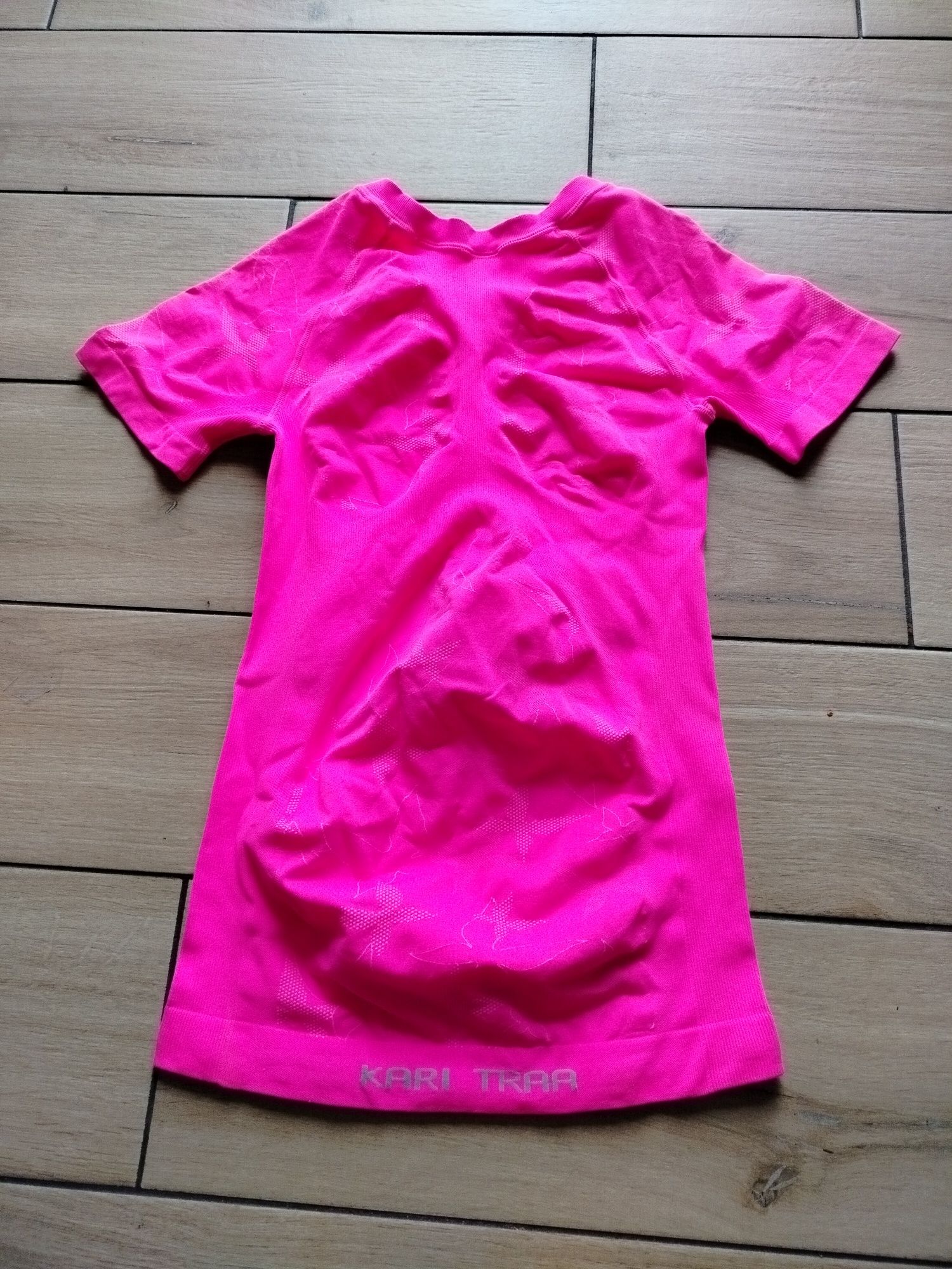T-shirt koszulka damska fitness do ćwiczeń neonowa Kari Traa elastycz