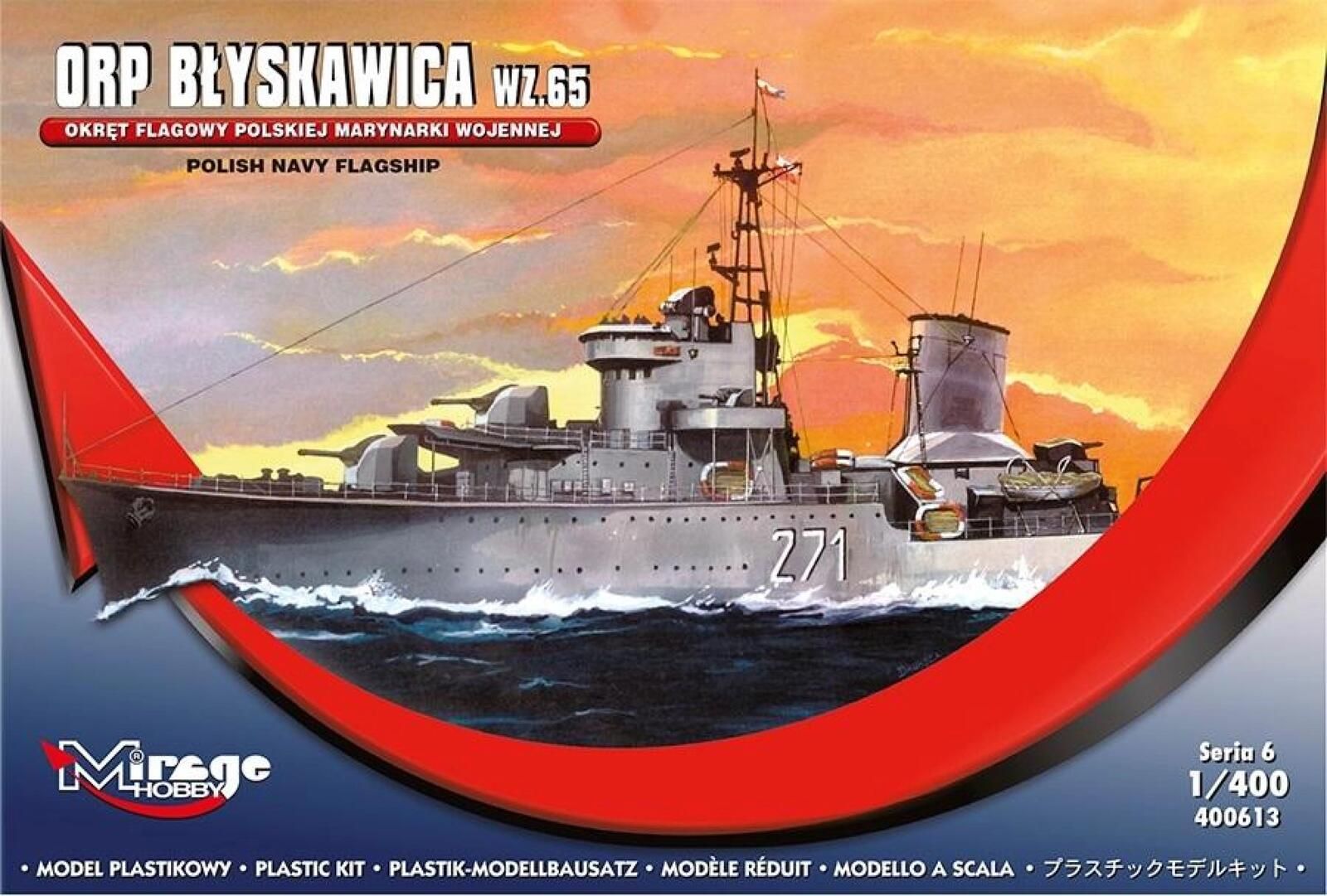 Okręt ORP Błyskawica wz. 65 Mirage Hobby oprawa: pudełko