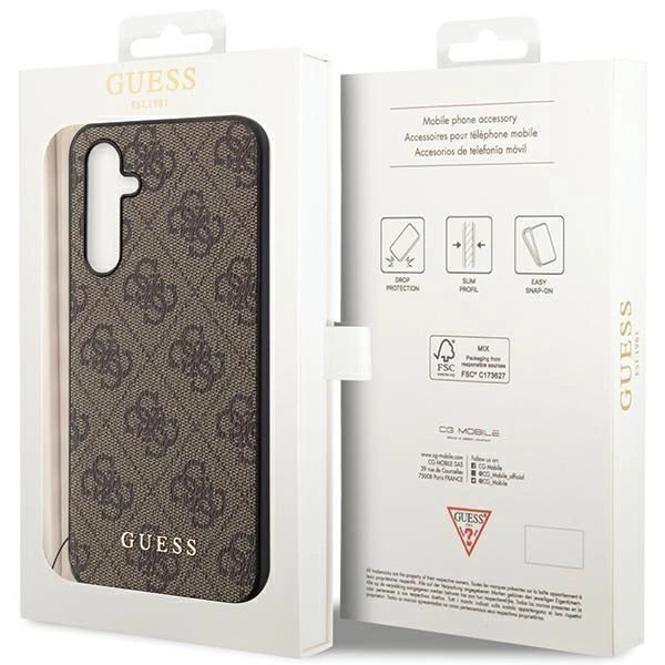 Etui Guess 4G Charms Collection Na Samsung Galaxy S23 Fe - Brązowe