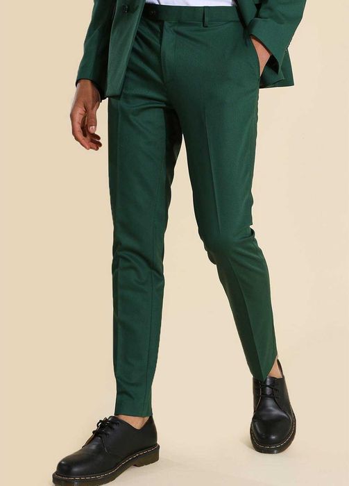 Брюки мужские зауженные темно зелёные