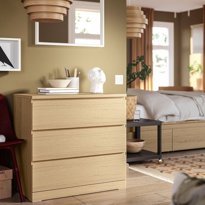 Cómoda de 3 Gavetas em Madeira Clara - IKEA