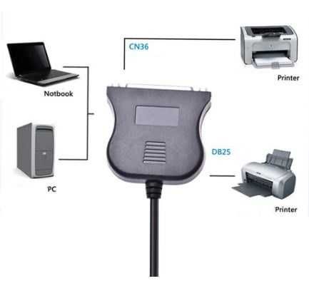 Adaptador de cabo de Impressora, porta paralela db25 Pinos para USB