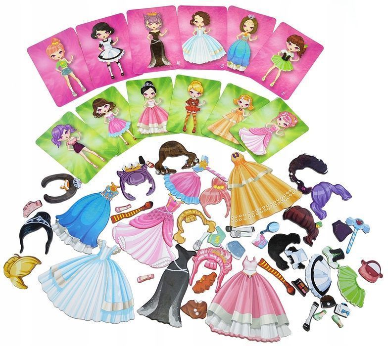 Układanka Magnetyczna Tablica Moda Ubieranka Klocki Puzzle Magnetyczne