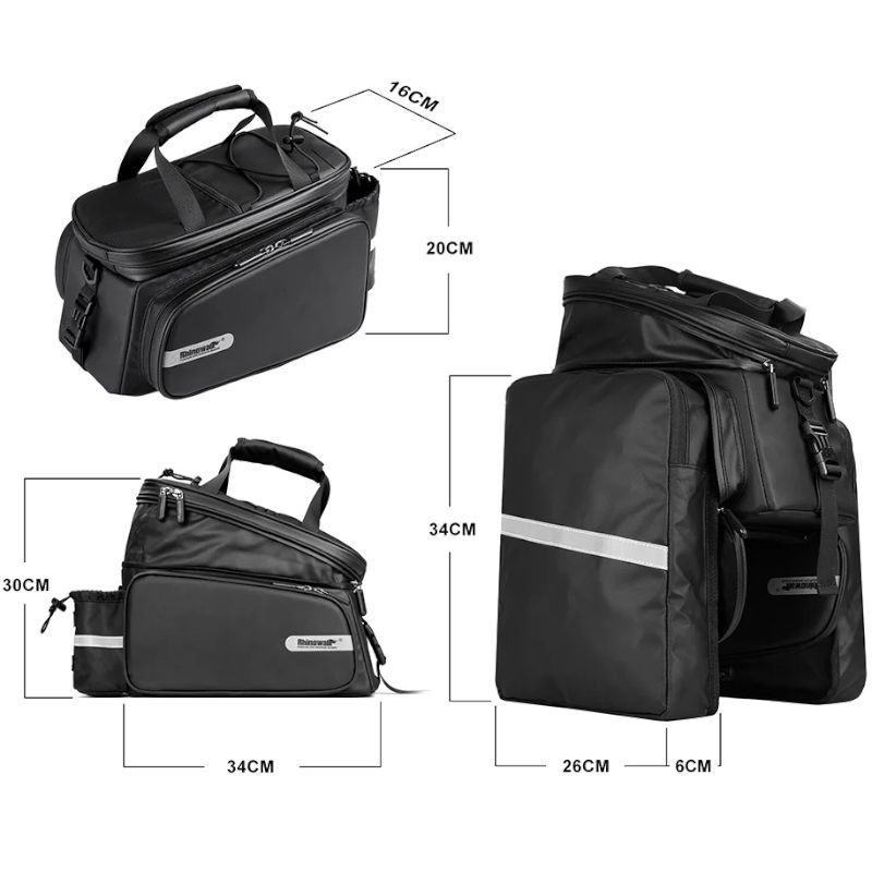 Sakwa Rowerowa Na Bagażnik Rozkładana Rhinowalk Rk6100Bk
