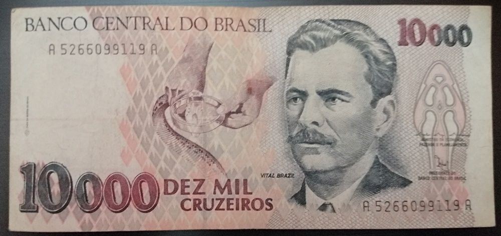 Notas antigas do Brasil cruzeiro cruzado