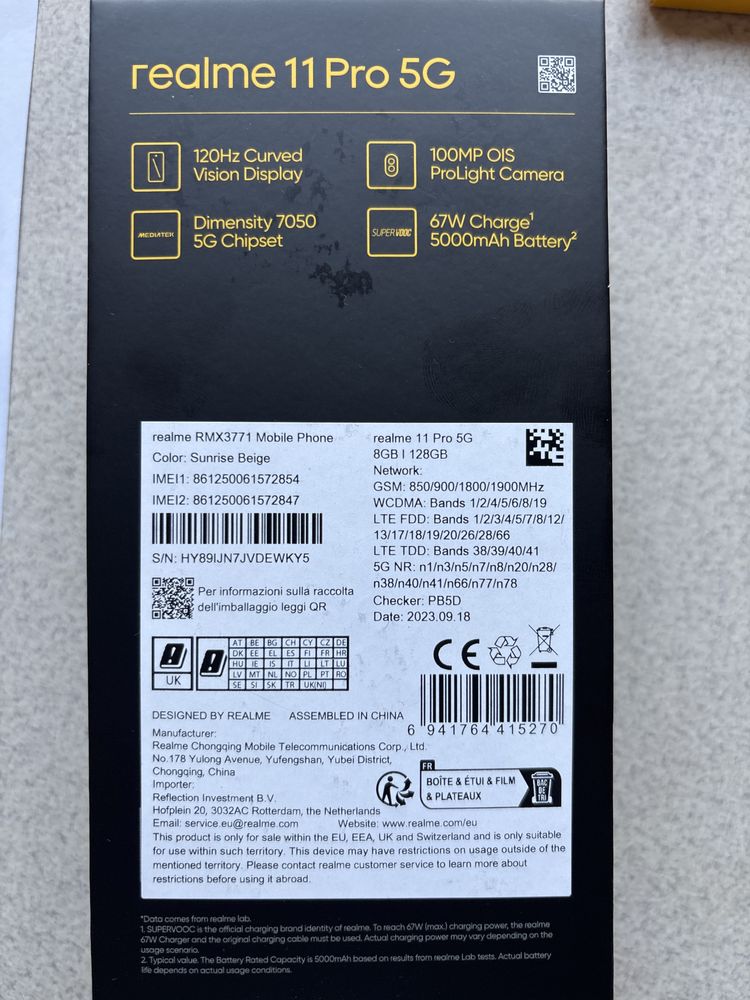Telefon Realme 11 pro 8/128GB 5g GWRANCJA!