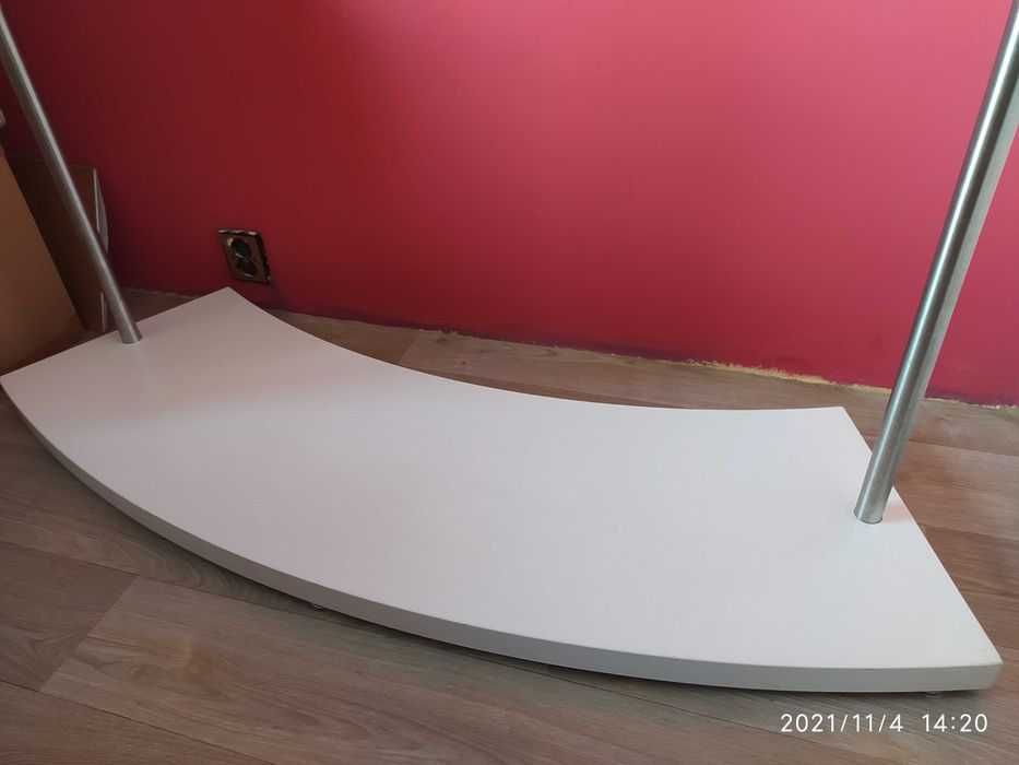 Wieszak stojący na ubrania+ płyta biały połysk dł.140cm do domu/sklepu