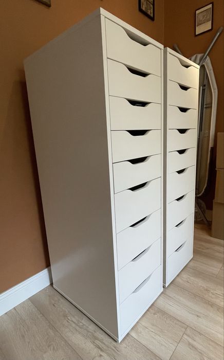 2 komody IKEA Alex 9 szuflad biuro komódka komoda biała
