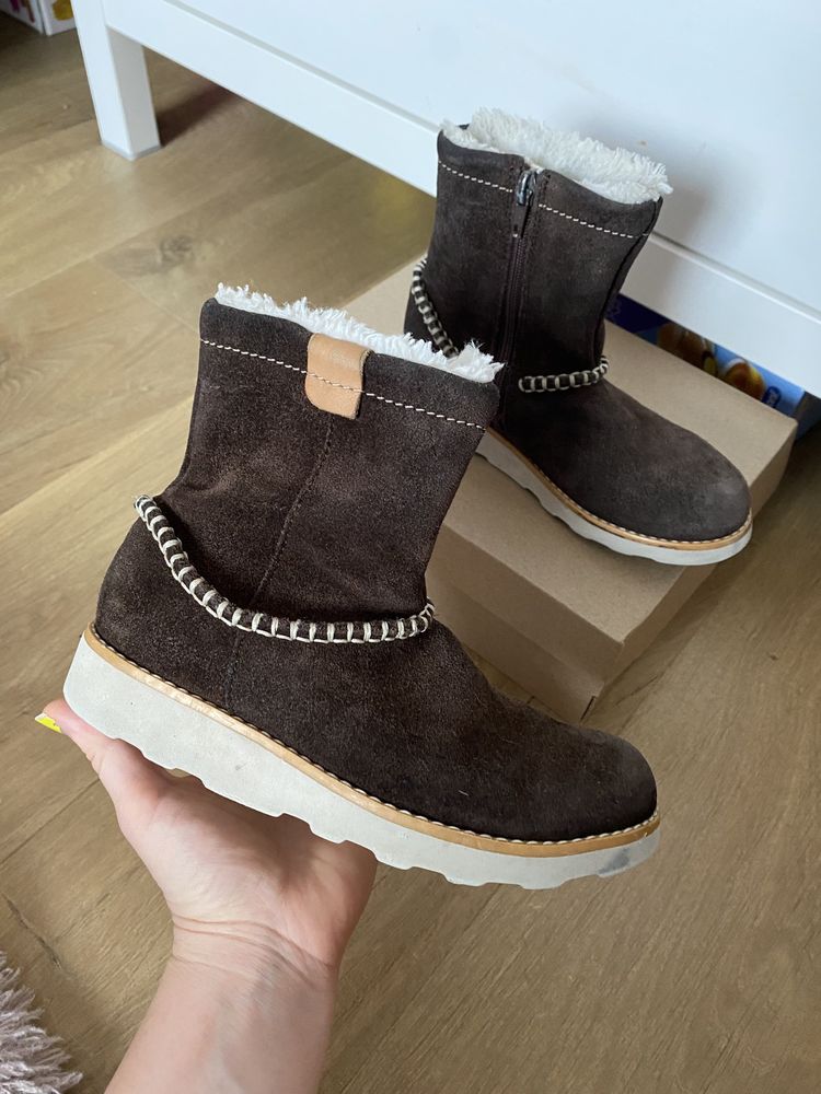 Ocieplane kozaczki , botki Clarks 29,5 eu