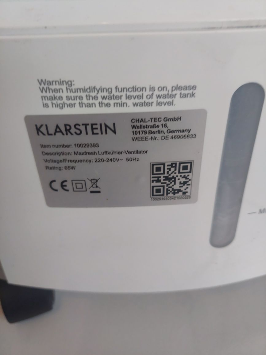 Klarstein klimatyzator nawilżacz powietrza