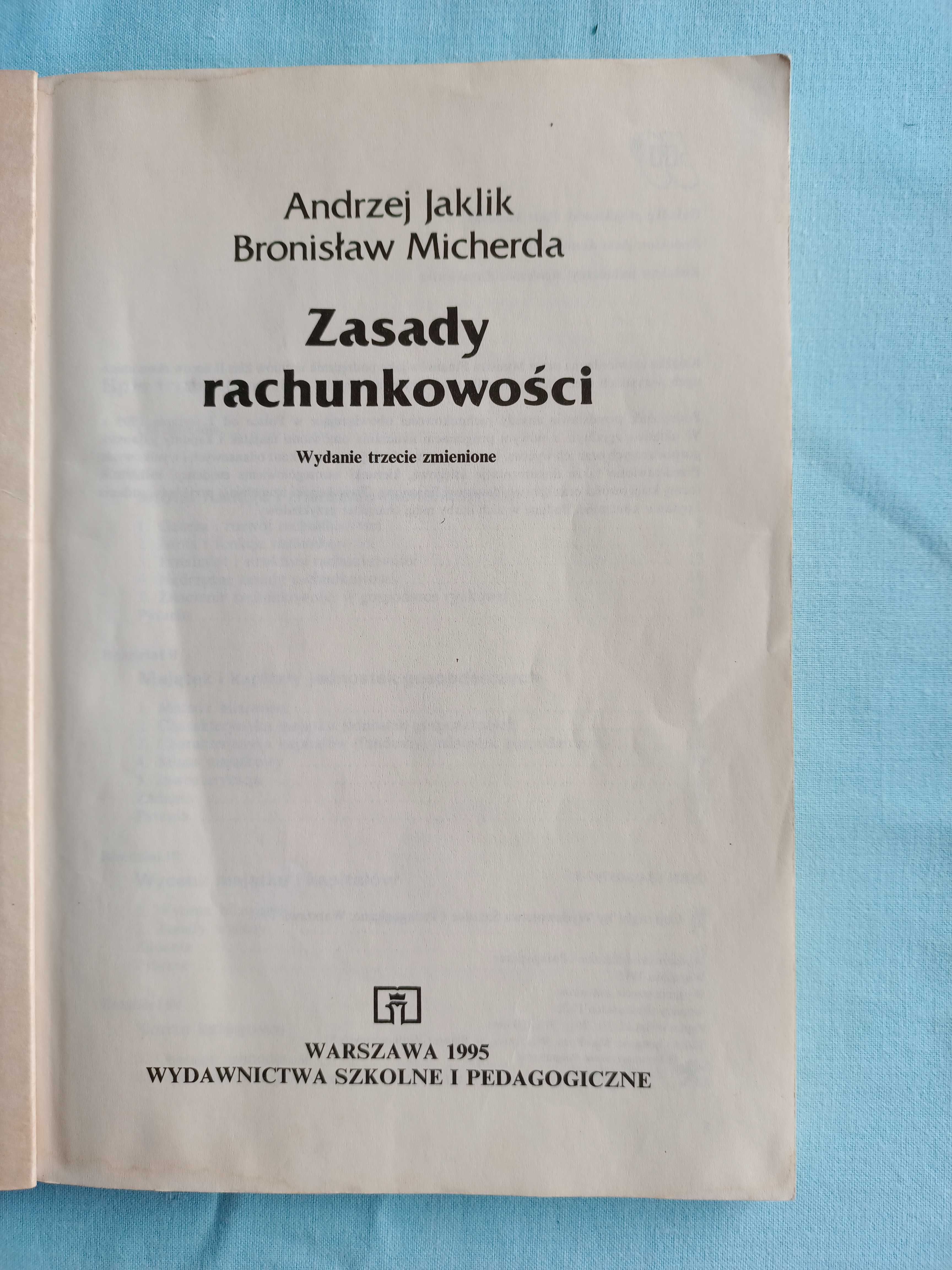 Zasady rachunkowości, A. Jaklik, B. Micherda