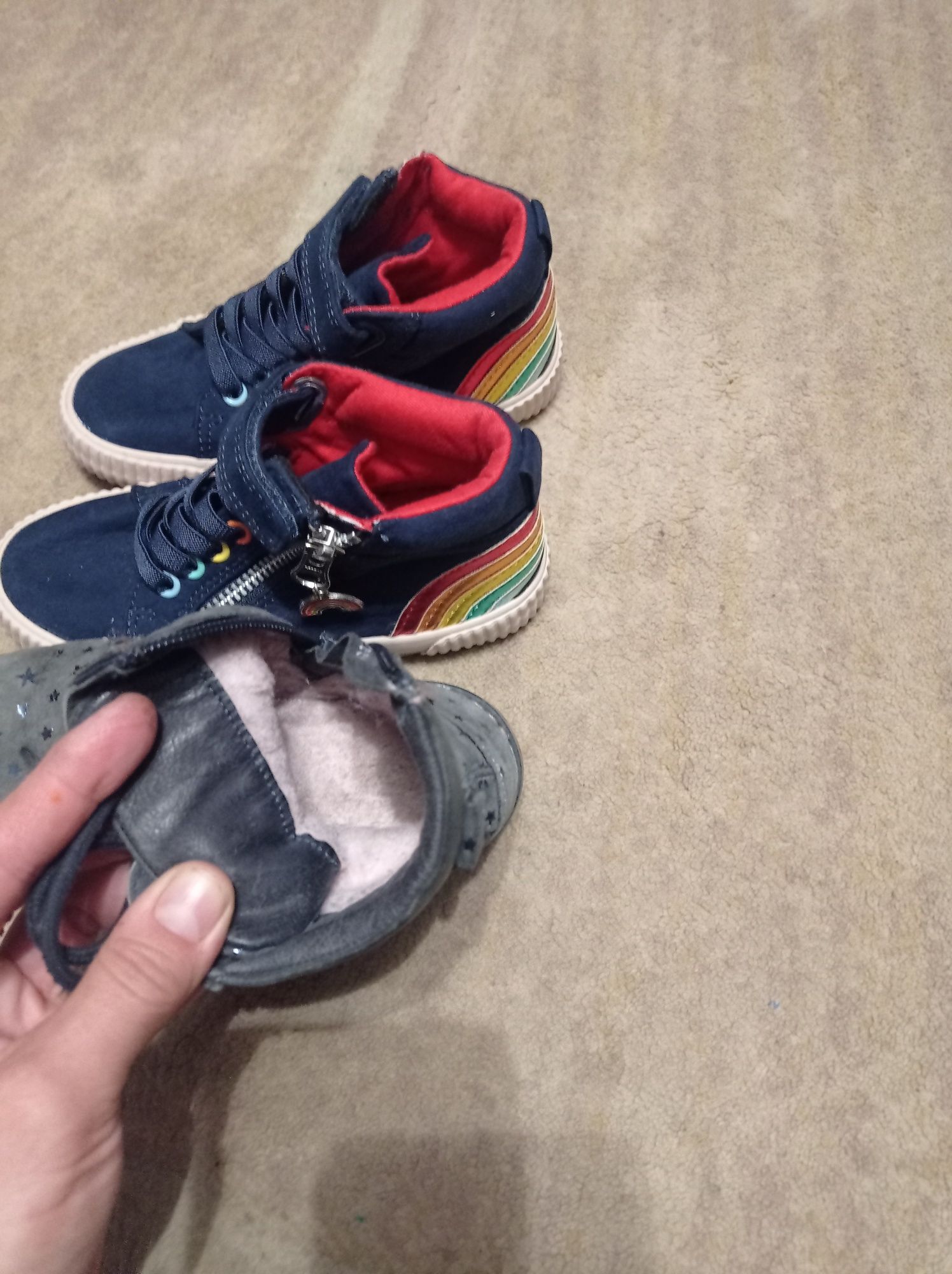 Buty rozmiar 28 ładne dziewcz kozaki i trampki zestaw yna