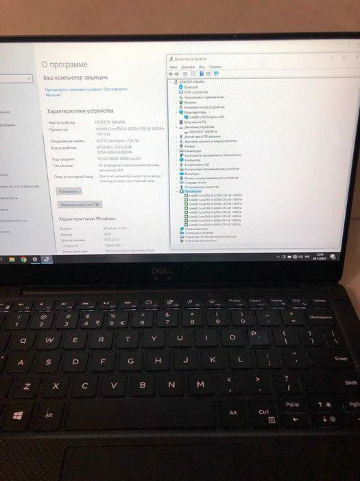 Dell XPS 13 дюймов 9370/i5-8250U//256 8 ГБ/графика UHD 620/веб-камера