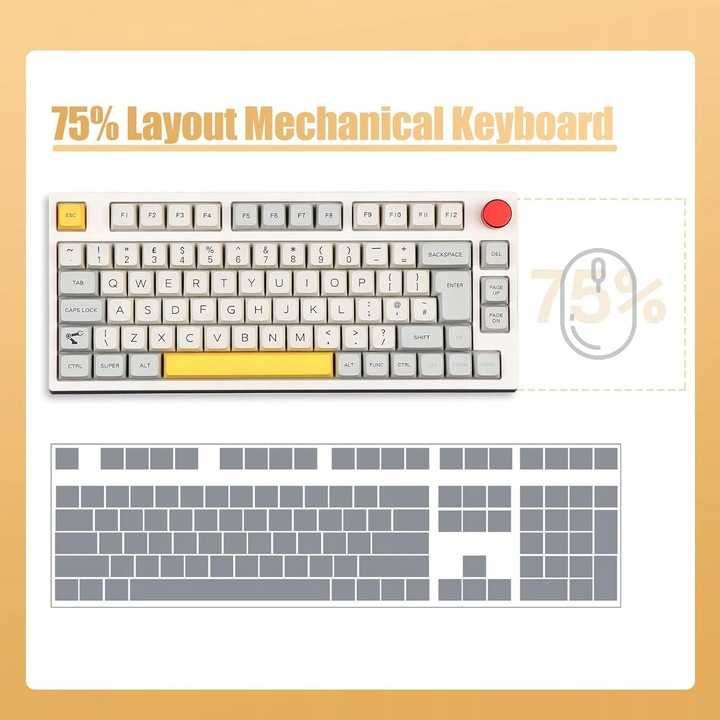 Klawiatura Mechaniczna Epomaker Theory TH80 PRO RGB BT Flamingo Linear