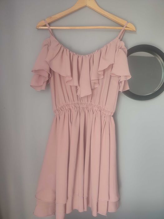 Sukienka weselna pudrowy róż