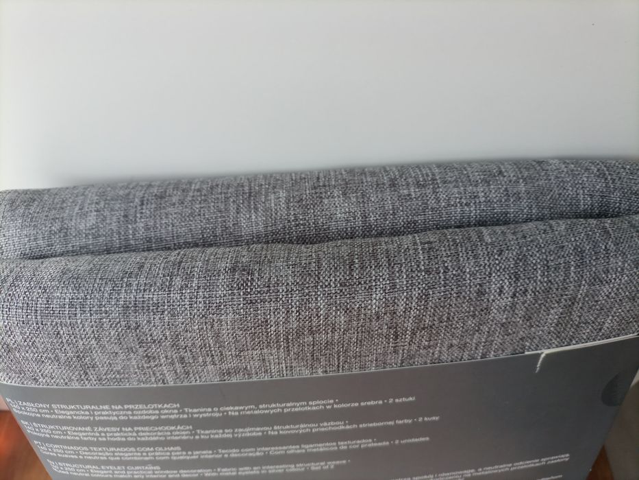 2 strukturalne zasłony styl boho materiał jak len Smukee 2sztuki