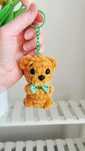 Miś na szydełku, breloczek handmade, teddy bear keychain