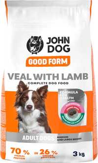 Sucha karma John Dog cielęcina 3 kg