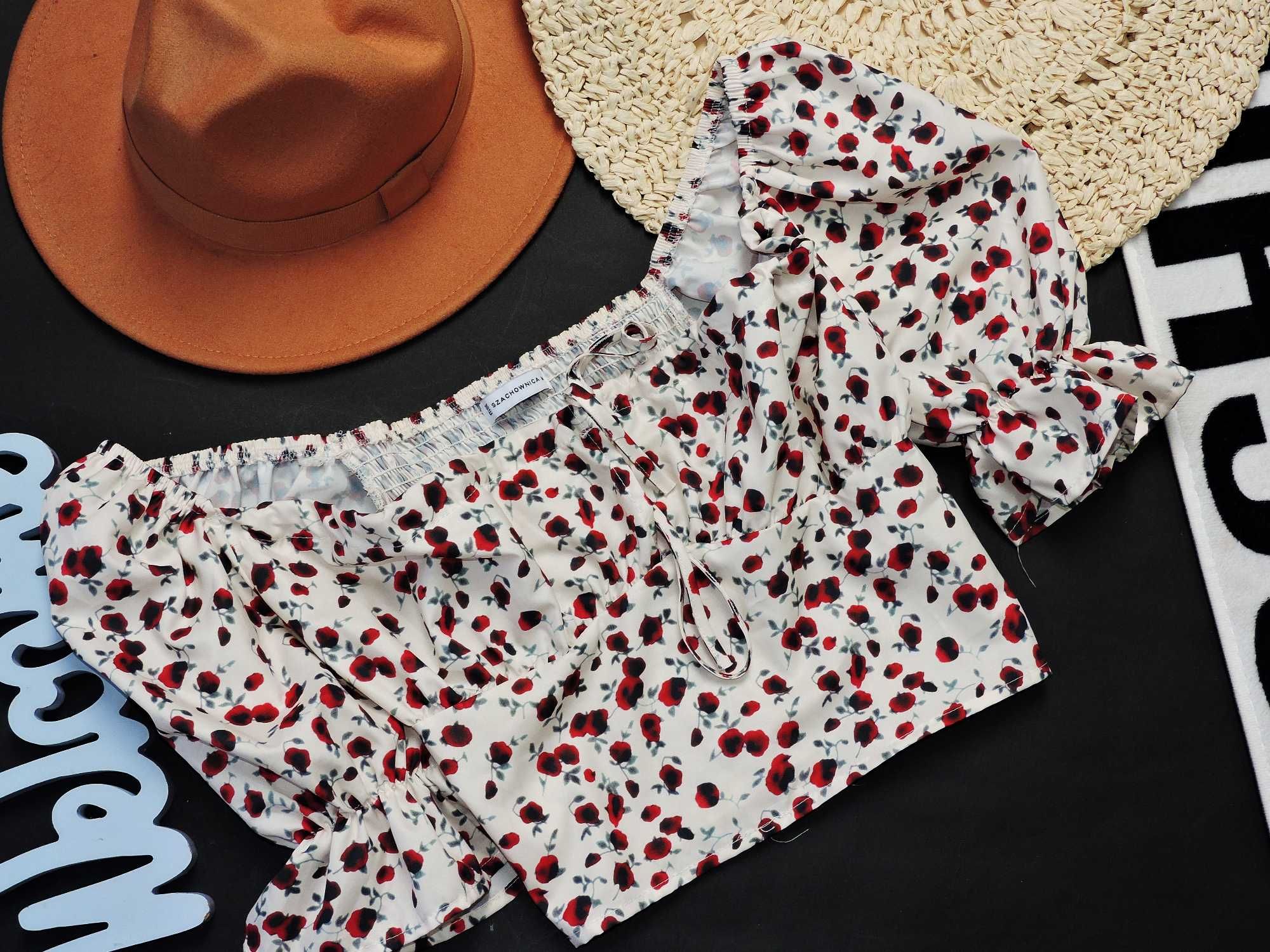 Szachownica Crop top hiszpanka M
