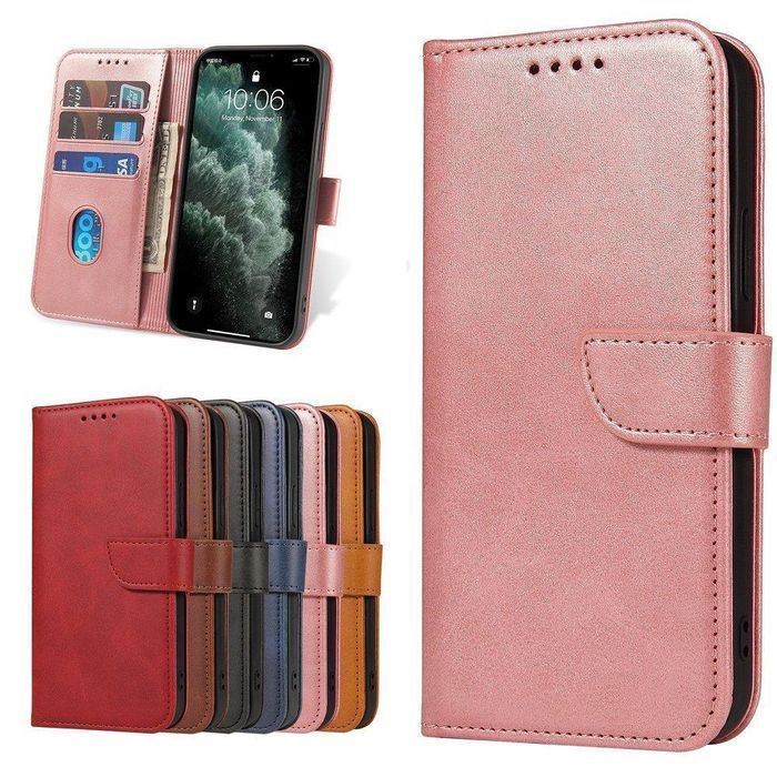 Etui Magnet Case Xiaomi Redmi Note 11 - Różowe z Klapką i Podstawką