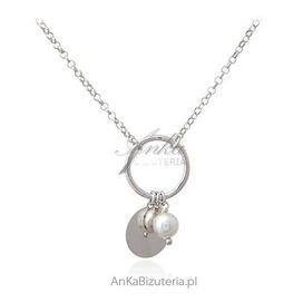 ankabizuteria.pl Srebrny naszyjnik z perełką - oryginalna biżuteria s