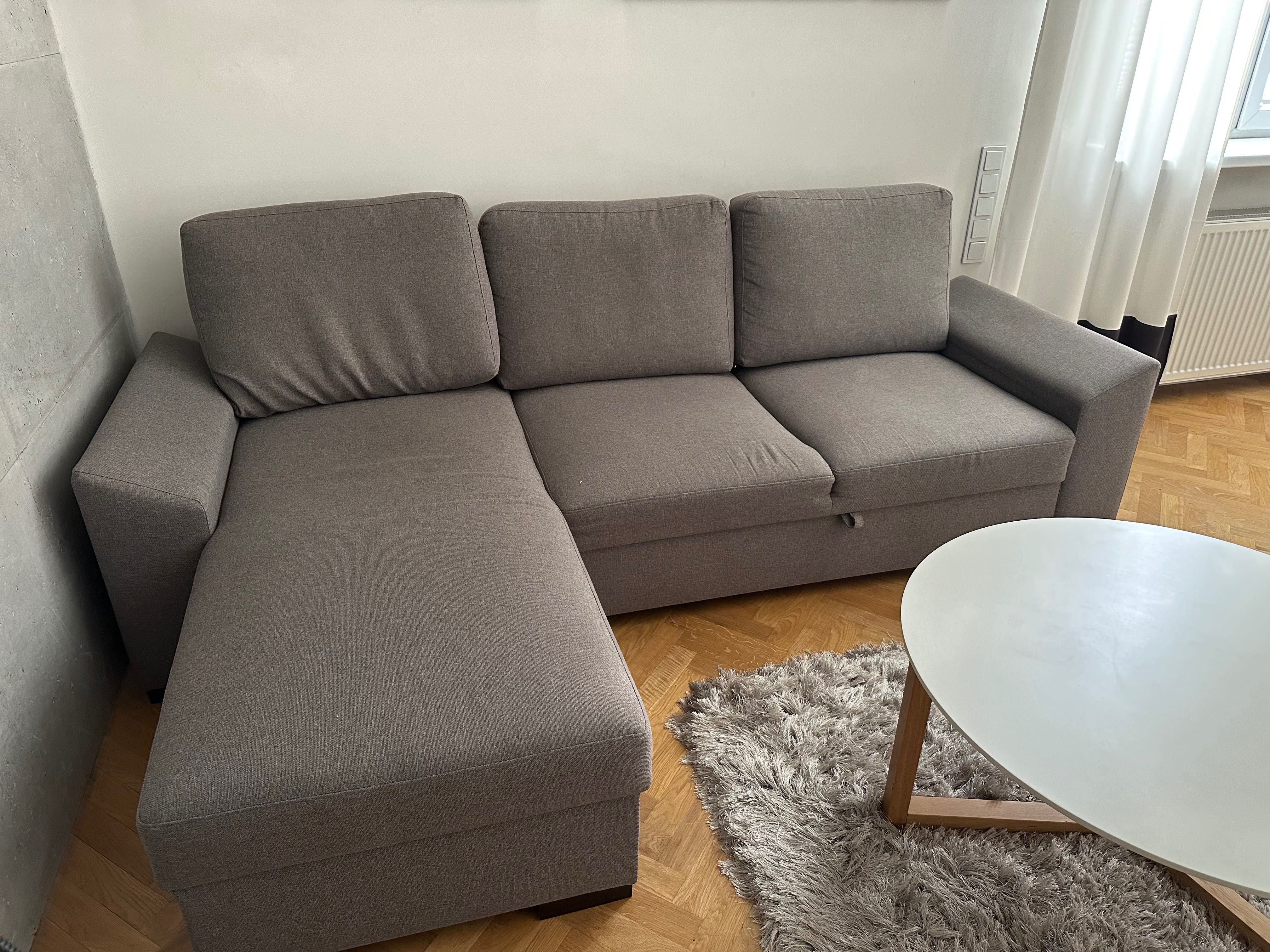 Sprzedam narożnik z funkcją spania - szary, rozkadany