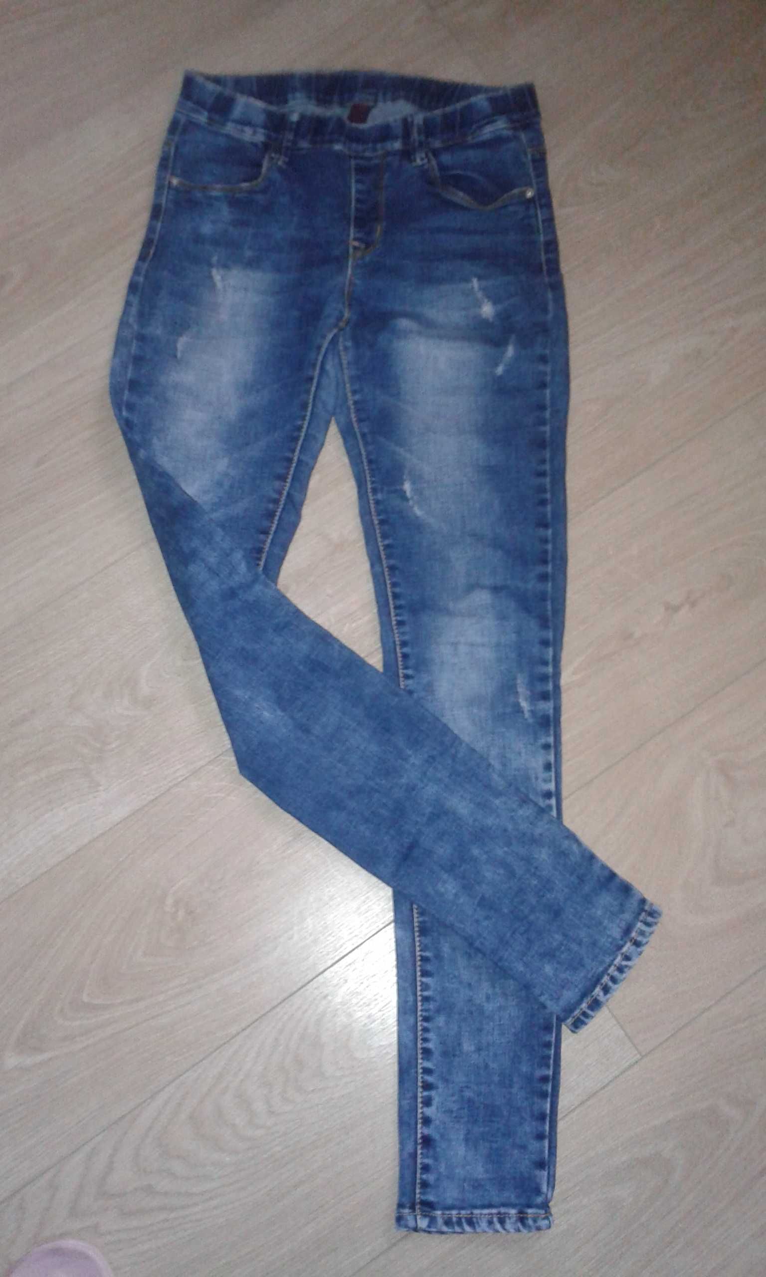 Spodnie jeansowe XS/S 34/36 Skinny Dżinsy rurki z przetarciami damskie