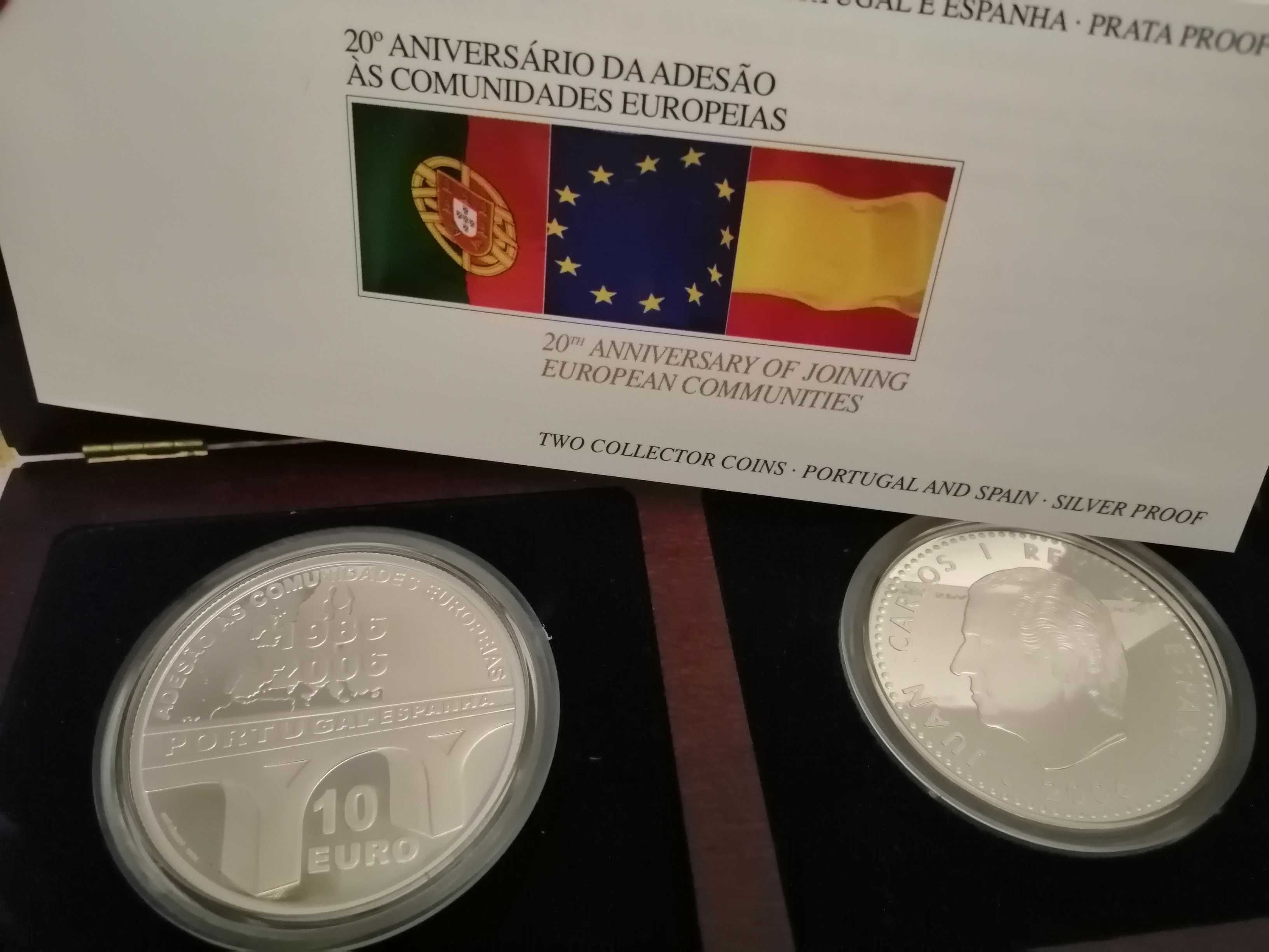 Conjunto de 2 moedas 20 Aniv. da Adesão às Comunidades Europeias