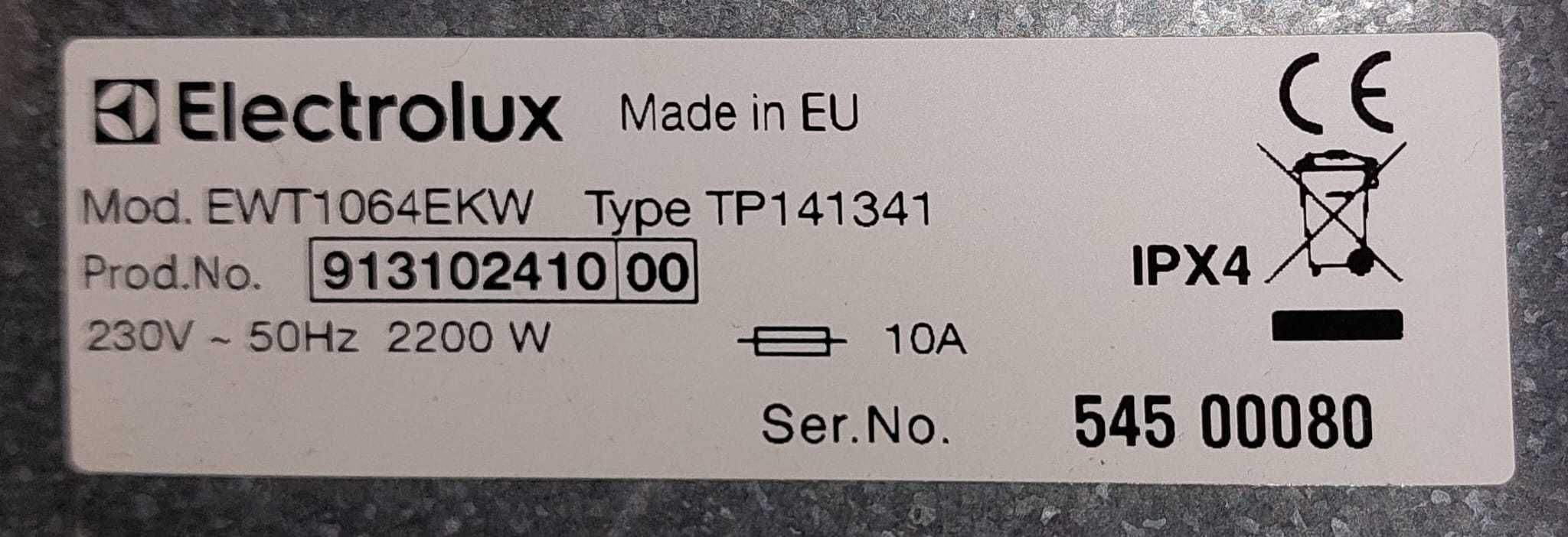 pralka Electrolux EWT1064EKW Części Elektrolux pralka ładowana od góry