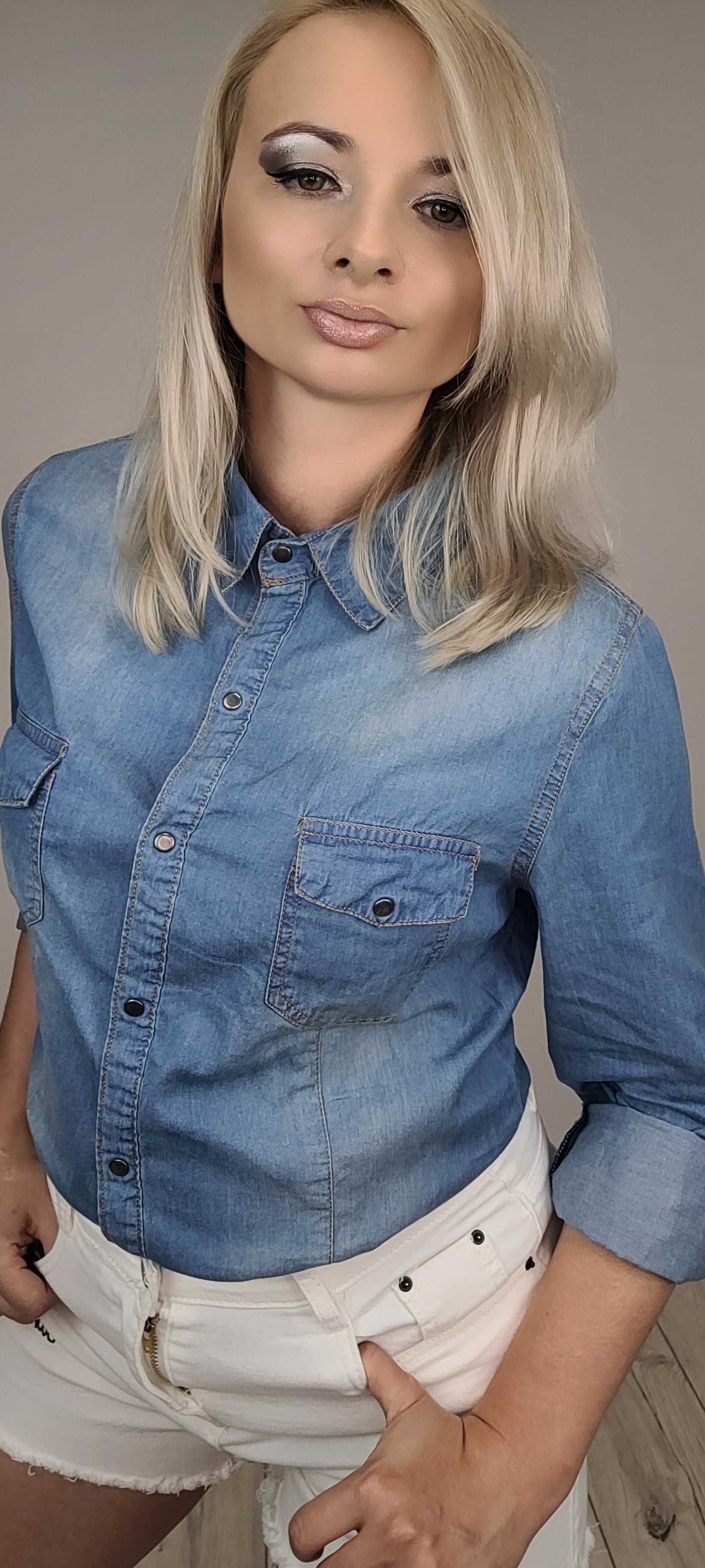 NOWA Koszula JEANS damska klasyczna koszula jeansowa rozm XXL